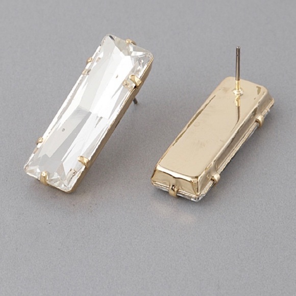 Beautiful Long Clear Stone Earrings - Picture 4 of 4